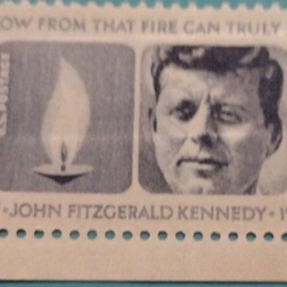Vintage JFK Memorial Stamp – Classic Portrait & Eternal Flame, Rare Collectible!